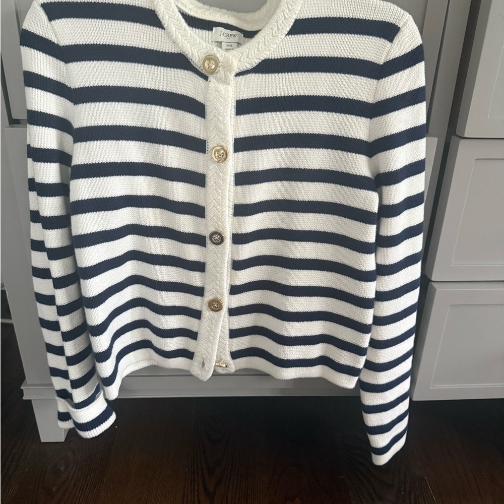 J. Crew Black and White Cardigan Sweater